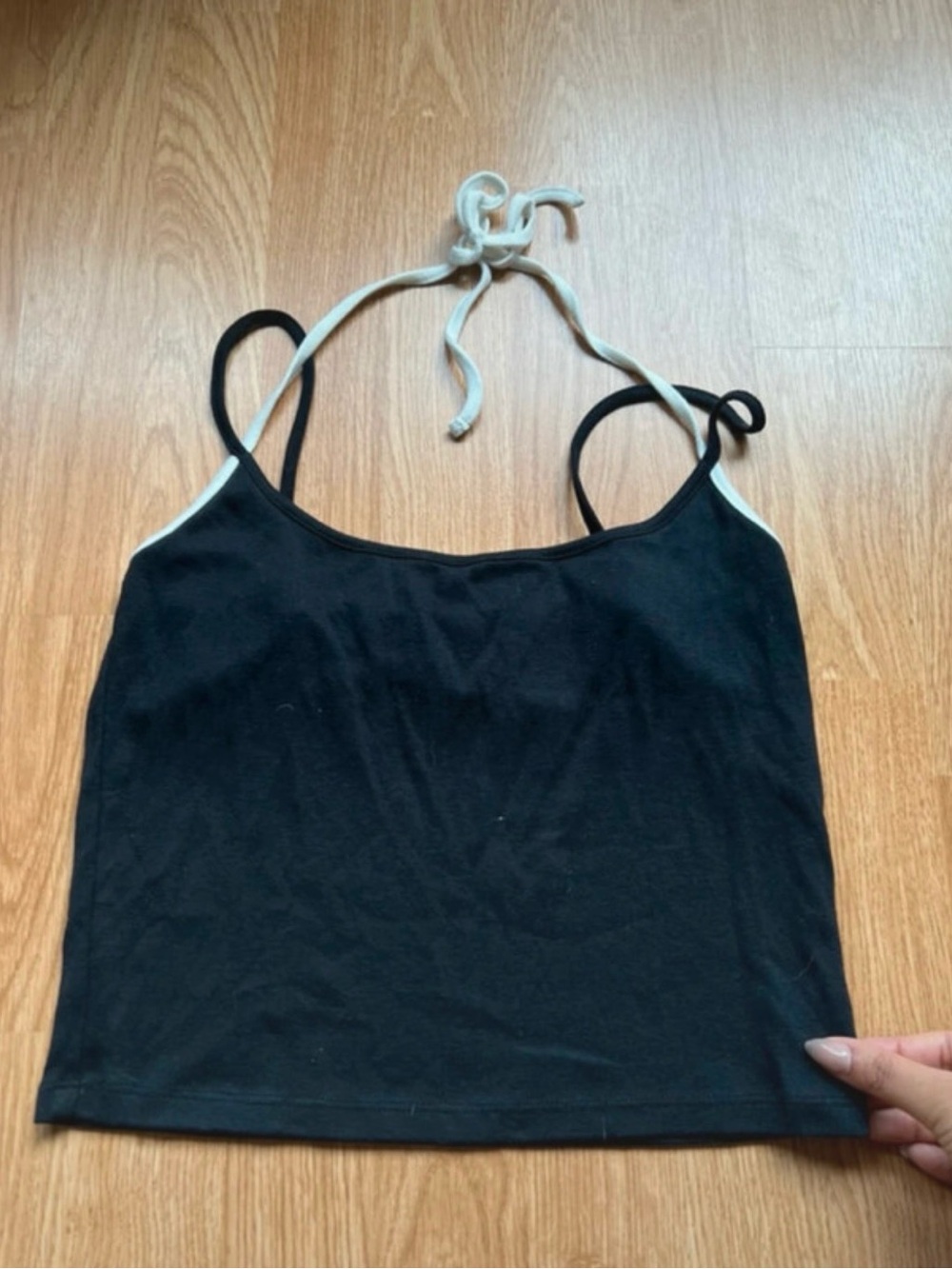 Black Halter-Back Crop Tank Top